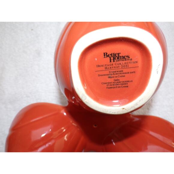 Better Homes and Gardens Pumpkin Ceramic Snack Condiment Candy Dish Heavyweight - Picture 3 of 3